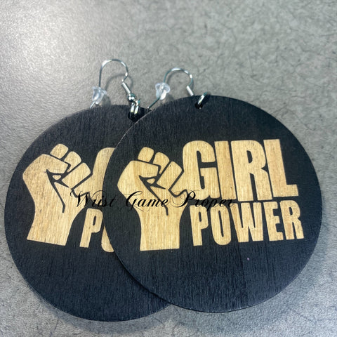 Girl Power Black Earrings